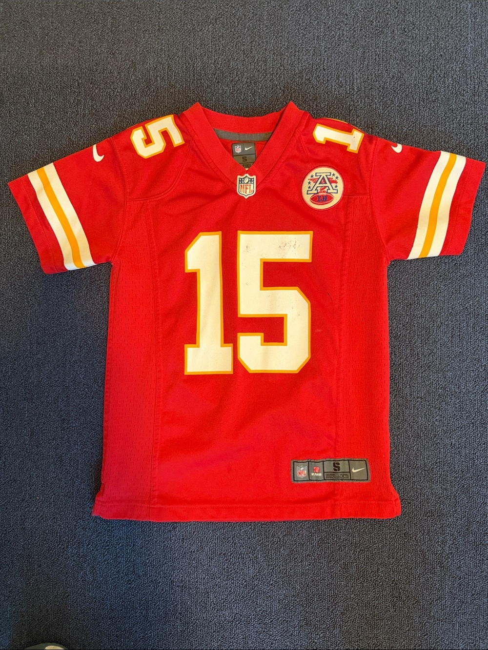 Kids Red Kansas City Chiefs #15 Mahomes Football Jersey